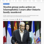 Toronto Star: Muslim group seeks action on Islamophobia 5 years after Ontario family murdered